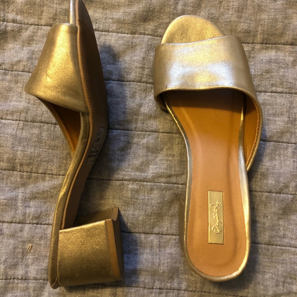 Gold slip on flats